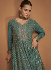 Outstanding Georgette Salwar Suit in Rama